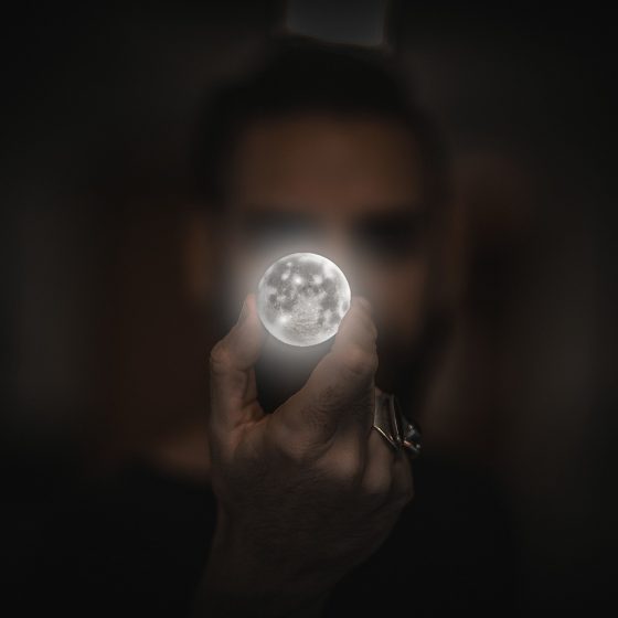 moon in hand