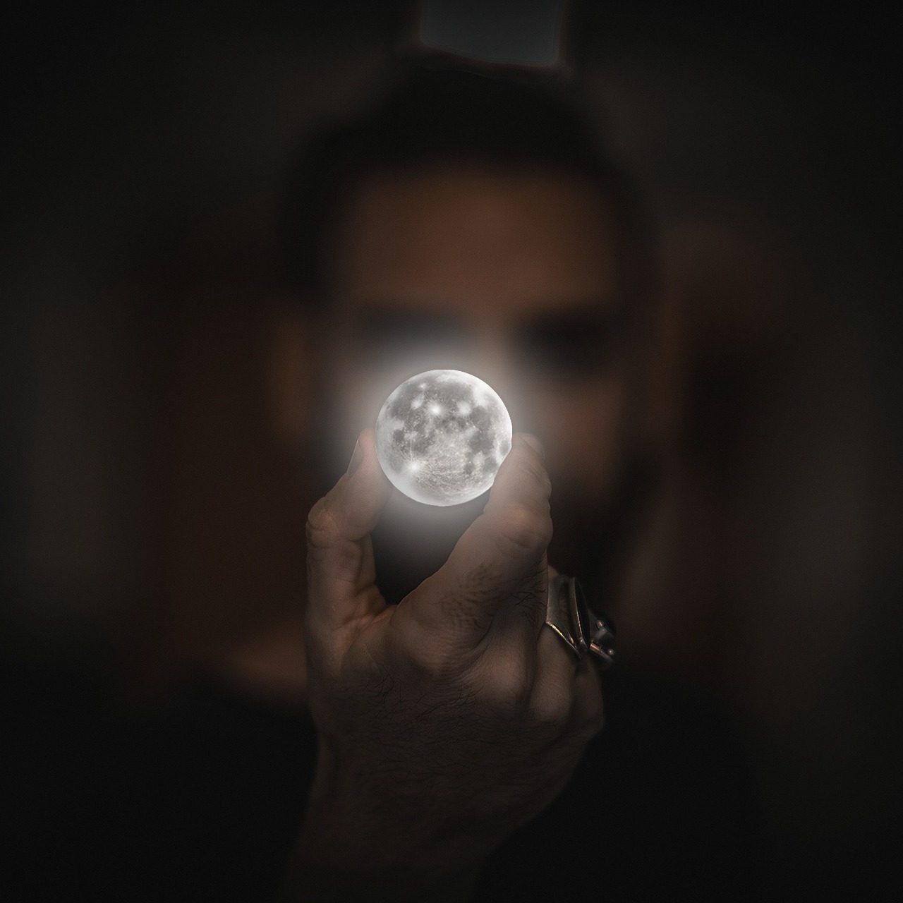 moon in hand